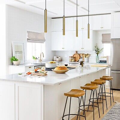 Modern Bronze Pendant Lights, LED Minimalist Pendant Lighting Fixture, Strip ...