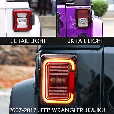 Smoked Lens LED Tail Lights Replacement for Jeep Wrangler JK JKU 2007-2017,20...