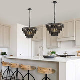 20 inch Pendant Lights Kitchen Island, 6 Lights Large Boho Chandeliers, Heigh...