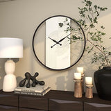 The Novogratz Wood Geometric Decorative Wall Clock Art Deco Inspired Line Art...