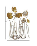 Deco 79 Metal Floral Decorative Sculpture Home Decor Statue with Wire Vases a...