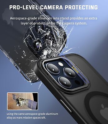 Magnetic Shockproof for iPhone 15 Pro Case, with Stand add 2 Screen Protector...