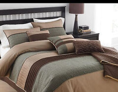 Riverbrook Home Elite Collection Comforter Set, Queen, Lexia - Brown/Multi, 7...