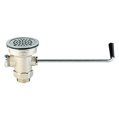 T&S Brass Waste Drain Valve, Twist Handle, 3-1/2 X 2 & 1-1