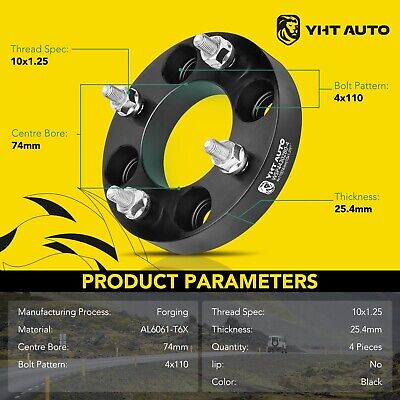 YHTAUTO 4X110mm Wheel Spacers 1 Inch Fits Honda, Suzuki, Can-Am, Bombardier, ...