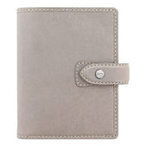 Filofax Malden Organizer, Pocket Size, Stone - Tactile, Full Grain Buffalo Le...