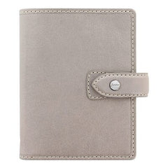 Filofax Malden Organizer, Pocket Size, Stone - Tactile, Full Grain Buffalo Le...