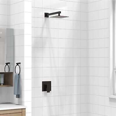 SunCleanse Shower Faucet Set with Valve, 8 Inch Square Shower Head and Handle...