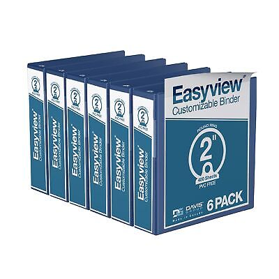 EasyView Premium 2-Inch Binders with Clear-View Covers 3-Ring Binders for Sch...