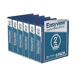 EasyView Premium 2-Inch Binders with Clear-View Covers 3-Ring Binders for Sch...