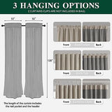 Extra Long Velvet Curtains 120 Inches Long 10 FT 2 Panels - Taupe Room Darken...