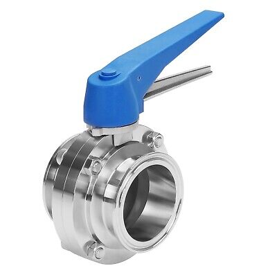 DERNORD Butterfly Valve with Blue Trigger Handle Stainless Steel 304 Tri Clam...