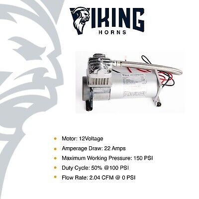 Viking Horns | Heavy-Duty | 150 PSI Air Compressor for Train Horns | V101C