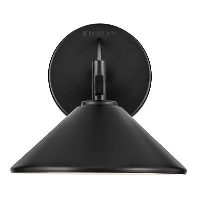 KICHLER Ripley 8" 1-Light Outdoor Wall Light in Black for Exterior Doors, Gar...