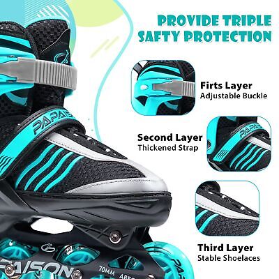 PAPAISON Adjustable Inline Skates Boys Ages 4-12, Roller Skates for Girls Kid...