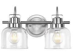 2-Light Bathroom Light Fixtures, Brushed Nickel Bathroom Wall Lights, Bathroo...