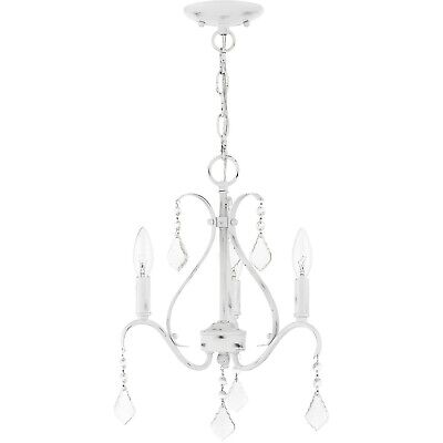 Livex Lighting 40843-60 3 Light Antique White Chandelier