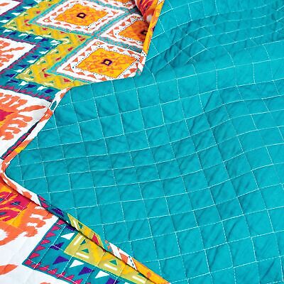 Lush Decor Boho Chevron 3 Piece Quilt Set, Full/Queen, Turquoise