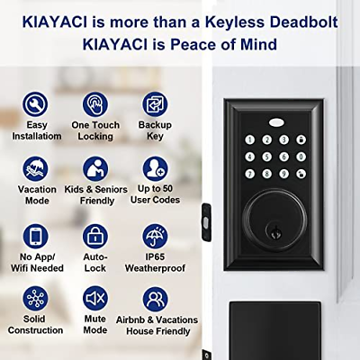 KIAYACI Front Door Lock Set Handle Sets Black Single Door,