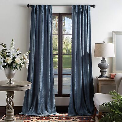 Martha Stewart Naples Chenille Solid Back Tab Window Curtain Panel Pair, 95, ...