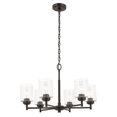 KICHLER Winslow 26" Chandelier Industrial 6 Light CeilingFixture with Clear S...