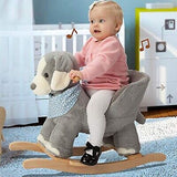 Baby Rocking Horse Puppy with Chair, Plush stuffed Animal Dog Rocker, Wooden ...