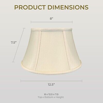 Royal Designs Shallow Drum Bell Billiotte Wall Lamp Shade, Beige, 8 x 12.5 x ...