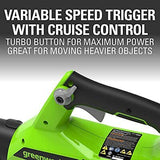 Greenworks 40V (110 MPH / 390 CFM) Cordless Blower (2.5Ah), (2.5Ah)