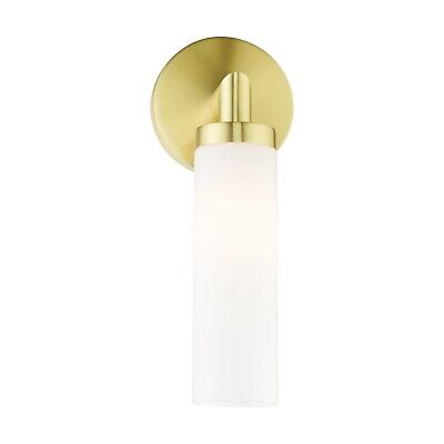 Livex Lighting Aero 1 Light Wall Sconce Satin Brass Finish, 4.25 x 11