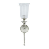 Deco 79 Aluminum Wall Sconce with Glass Holder, 8" x 8" x 30", Silver