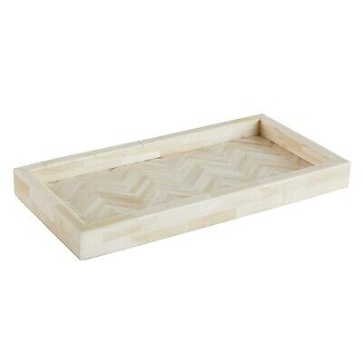 47th & Main Herringbone Trays Bone Inlay Beautiful Decorative Tray for Home D...