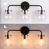 KSANA Black Bathroom Light Fixtures, 3 Light Matte Black Vanity Lights for Ba...