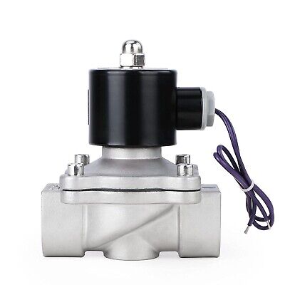 1" 12V DC Stainless Steel Electric Solenoid Valve N.C. Air Water Fuel VITON