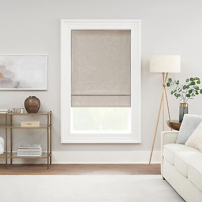 ECLIPSE Drew Noise Reducing Blackout Cordless Lined Window Roman Shade for Li...