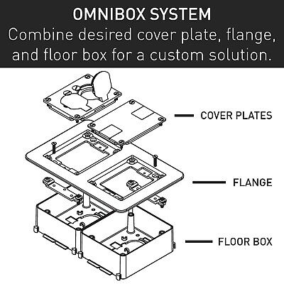 Legrand Wiremold 837PCC-BLK OmniBox/Modulink Triple Gang Rectangular Plastic ...