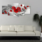 Red Rose Canvas Pictures Wall D&#233;cor for Living Room Bedroom Black and White