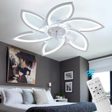 30 Modern Ceiling Fan with Lights Remote Control, Low Profile Ceiling Fan with Lights, Flush Mount Smart Ceiling Fan Light for Bedroom Living Room Kitchen, Reversible Blade, White