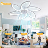 30 Modern Ceiling Fan with Lights Remote Control, Low Profile Ceiling Fan with Lights, Flush Mount Smart Ceiling Fan Light for Bedroom Living Room Kitchen, Reversible Blade, White