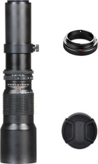 500mm/1000mm f/8 Manual Telephoto Lens + Tripod + SLR Backpack for Nikon D500, D600, D700, D750, D800, D810, D850, D3300, D3400, D5300, D5500, D5600, D7000, D7100, D7200, D7500 Digital SLR