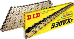 (530VX3G150ZB) Gold 150 Link High Performance VX Series X-Ring Chain with Connecting Link