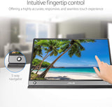 ASUS ZenScreen Touch Screen 15.6 1080P Portable USB (MB16AMT) - Full HD (1920 x 1080), IPS, Anti-glare, Built-in Battery, Speakers, Eye Care, USB Type-C, Micro HDMI, Smart Case, 3-Year Warranty