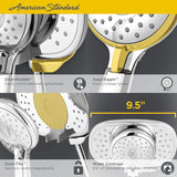 American Standard 9038254.013 Spectra Plus Duo 4-Function 2-in-1 Handheld and Fixed Shower Head 1.8 GPM, Polished Nickel
