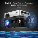 DBPOWER WiFi Projector, 9000L Full HD 1080p Video Projector with Carry Case, Support iOS/Android Sync Screen, Zoom&Sleep Timer, 4.3 LCD Home Movie Projector Compatible w/Smart Phone/Laptop