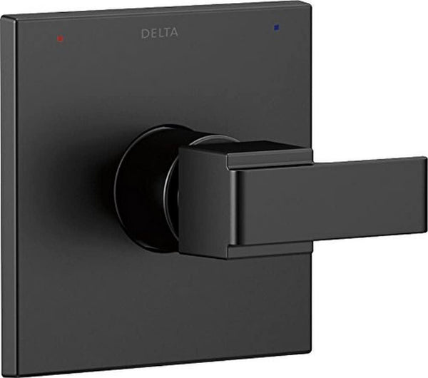 Delta Faucet Ara 14 Series Single-Function Black Shower Valve Trim Kit, Shower Handle, Delta Shower Trim Kit, Matte Black T14067-BL (Valve Not Included)