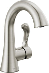 Delta Faucet Esato Single Hole Bathroom Faucet Brushed Nickel, Single Handle Bathroom Faucet, Bathroom Sink Faucet, Drain Assembly Included, SpotShield Brushed Nickel 15897LF-SP