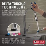 Delta Faucet Essa Touch Kitchen Faucet Chrome, Chrome Kitchen Faucets with Pull Down Sprayer, Kitchen Sink Faucet, Touch Faucet for Kitchen Sink, Delta Touch2O Technology, Chrome 9113T-DST