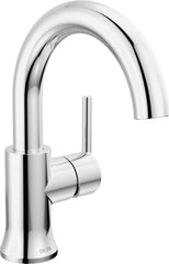 Delta Faucet Trinsic Single Hole Bathroom Faucet, Single Handle Bathroom Faucet Chrome, Bathroom Sink Faucet, Diamond Seal Technology, Drain Assembly, Chrome 559HAR-DST