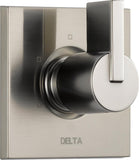 Delta Faucet Vero 3-Setting Shower Handle Diverter Trim Kit, Diverter Valve Trim Kit Brushed Nickel, 3 Way Shower Diverter, Delta Diverter Trim, Stainless T11853-SS (Valve Not Included)