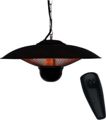 Ener-G+ Indoor/Outdoor Ceiling Electric Patio Heater with LED Light and Remote Control, Black