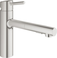 GROHE 31453DC1 Concetto Pull-Out Kitchen Faucet with sprayer Supersteel (Stainless Steel)
